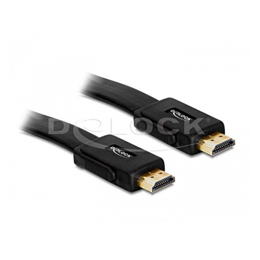 Kabel HDMI-HDMI V1.4 Płaski 1m Delock V1.4 3D TV