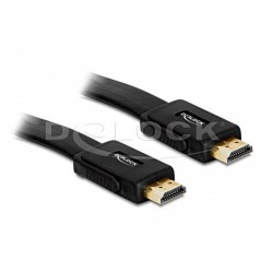 Kabel HDMI-HDMI V1.4 Płaski 2m Delock Specyfikacja V1.4 3d Tv