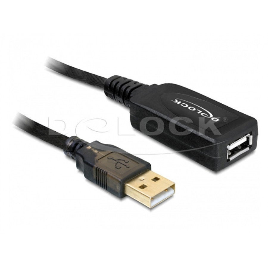 Przedłużacz USB Am-Af 2.0 20m Aktywny Black Delock