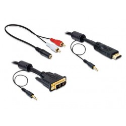 Kabel HDMI(M)->DVI-D(M)(18+1) +AUDIO 5m Single Link Delock