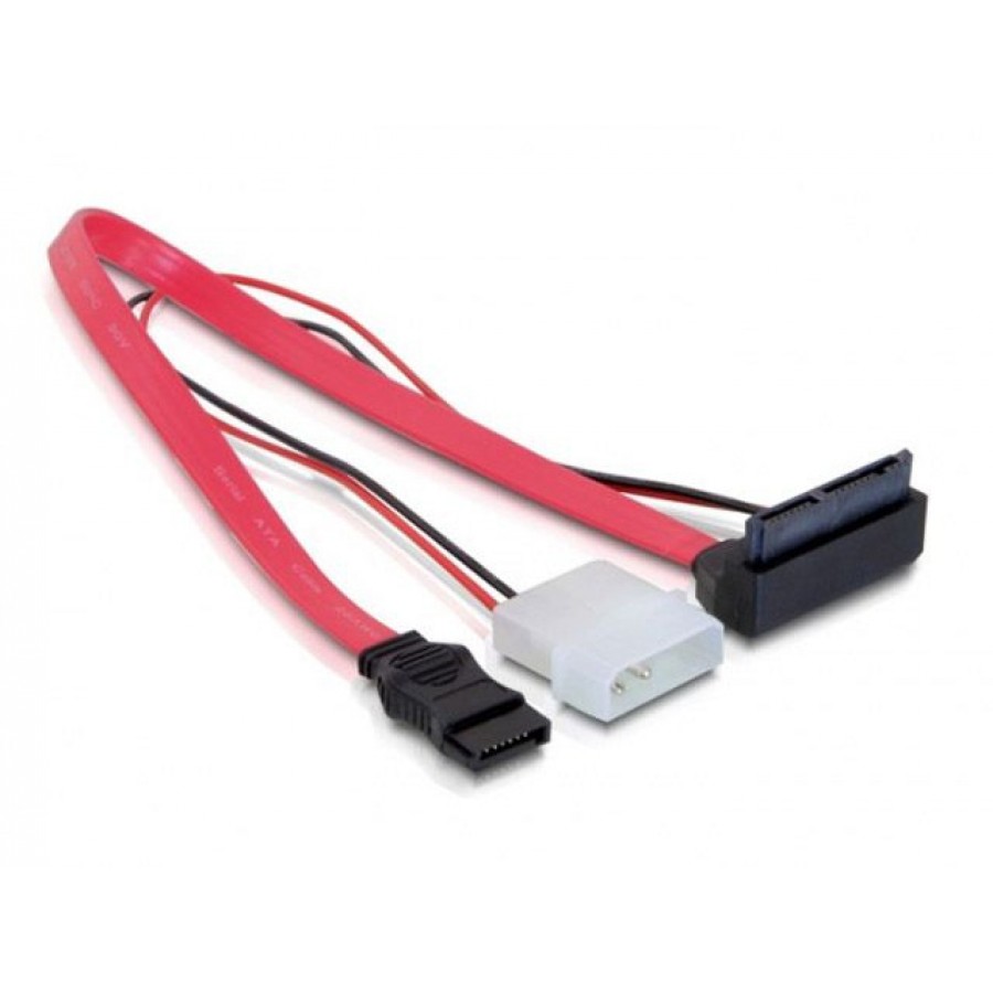 Kabel Sata Micro 16pin(F) + Zasilanie Molex 4pin->Sata 7pin 5V/3.3V 30cm Delock