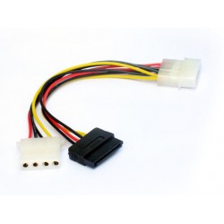 Kabel SATA Zasilający Molex(M)->SATA(F)+Molex(Fl) 13cm Gembird