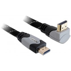 Kabel HDMI-HDMI Premium Kątowy Góra Gray Sznur 1m Delock