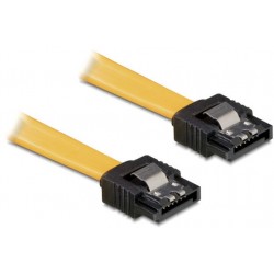 Kabel SATA Data II 3Gb/s 10cm Z Zatrzaskami Metalowymi Żółty Delock