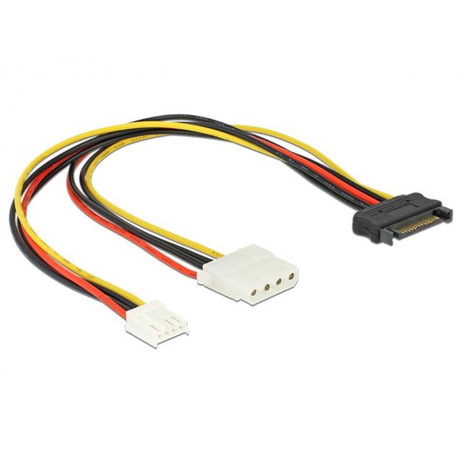 Kabel Sata Zasilający(M)->Molex(F) +FLOPPY 30cm Delock