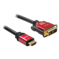 Kabel HDMI(M)-DVI-D(M)(18+1) 5m Single Link Pozłacane Styki Delock