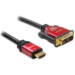 Kabel HDMI(M)->DVI-D(M)(18+1) 2m Single Link Pozłacane Styki Delock