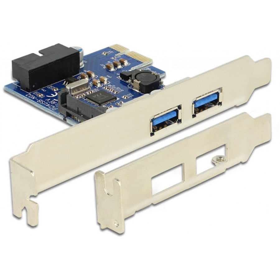 Karta PCI Express->USB 3.0 2-Port + 1x USB3.0 Internal + Śledź Low Profile Delock