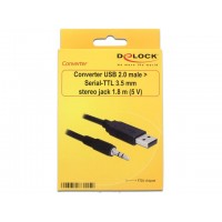 Kabel USB 2.0(Am)->Serial TTL 3.5mm Jack 5V 1.8m Delock