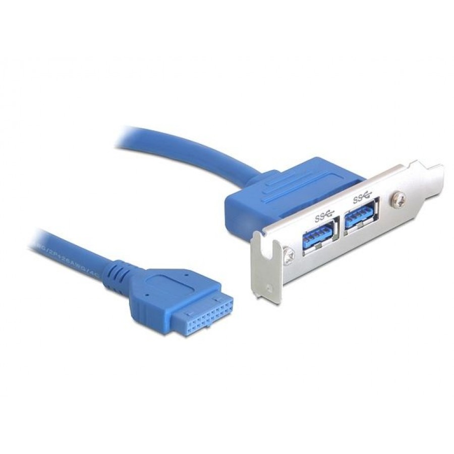 Gniazdo USB 3.0 X2 Na Śledziu Low Profile Delock