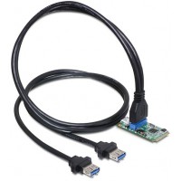 Karta Mini PCIe->USB 3.0 19pin Header +Kabel 2x USB 3.0 Delock