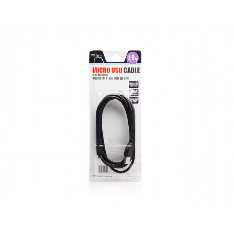 Kabel USB Micro 2.0 Am-Mbm5p 1.8m Natec Extreme Media Blister