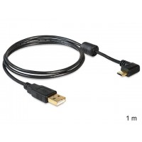 Kabel USB Micro Am-Mbm5p 2.0 Kątowy Lewy/Prawy 90" 1m Delock