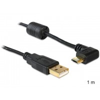 Kabel USB Micro Am-Mbm5p 2.0 Kątowy Lewy/Prawy 90" 1m Delock