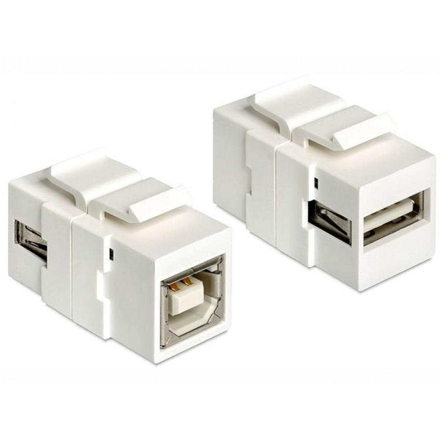 Moduł Keystone Gniazdo USB 2.0 A(F)<->USB B(F) Do Puszki Montażowej Delock