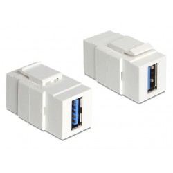 Moduł Keystone Gniazdo USB 3.0 A(F)->USB A(F) Do Puszki Montażowej Delock