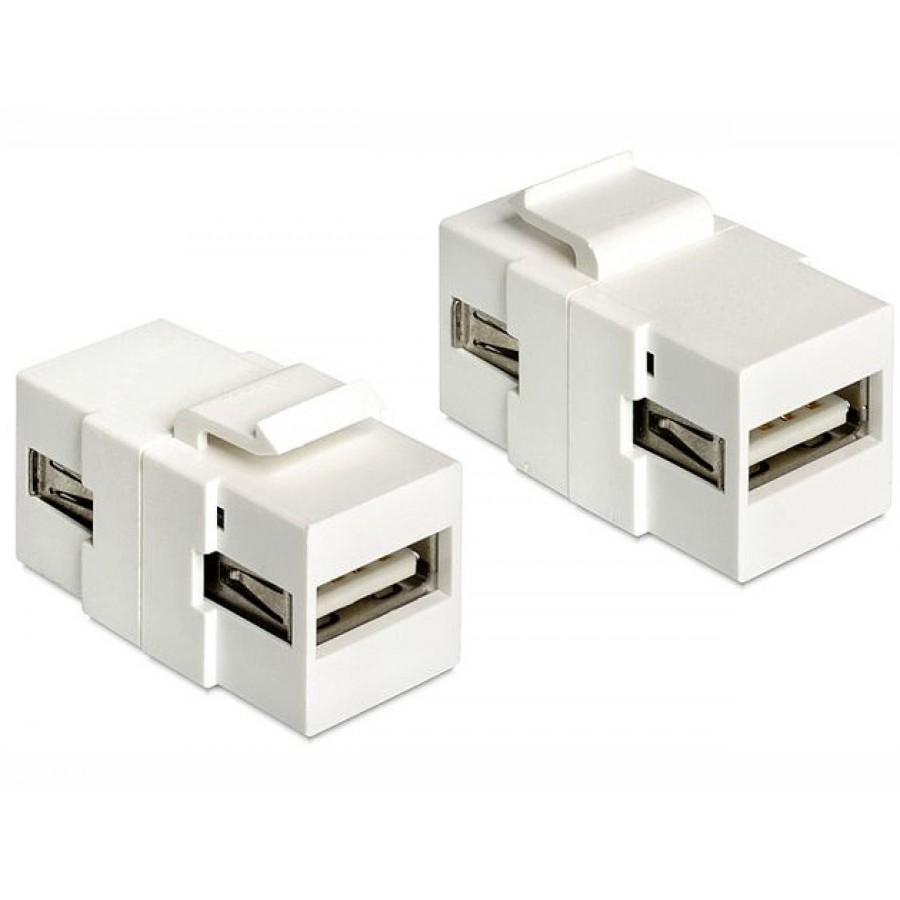 Moduł Keystone Gniazdo USB 2.0 A(F)<->USB A(F) Do Puszki Montażowej Delock