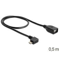 Kabel USB Micro Bm Kątowy 90°->USB Af OTG 50cm USB 2.0 Delock