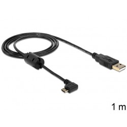 Kabel USB Micro Bm Kątowy 270"-USB Am Z Dławikiem Ferrytowym 1m USB 2.0 Delock