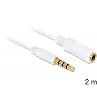 Przedłużacz Kabla Audio Jack M/F 4 Pin Do Apple 2m Ipad, Ipod, Iphone 3/3g Biały Delock