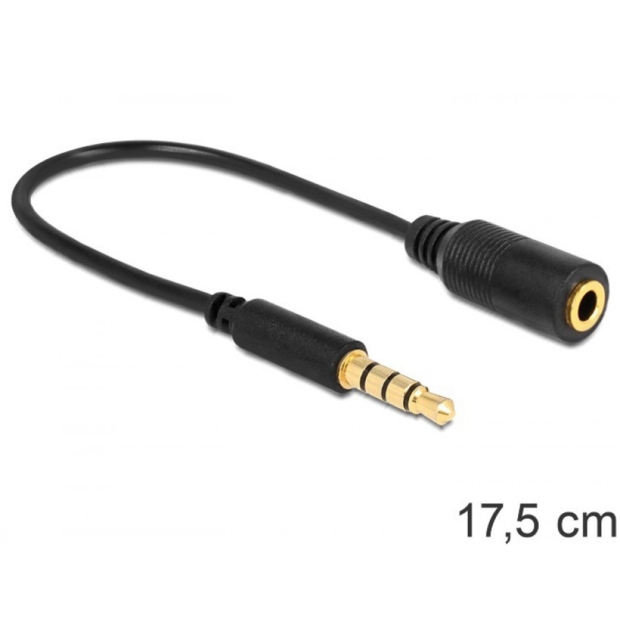 Kabel Stereo Minijack->Minijack M/F Zamienione Piny 17.5cm