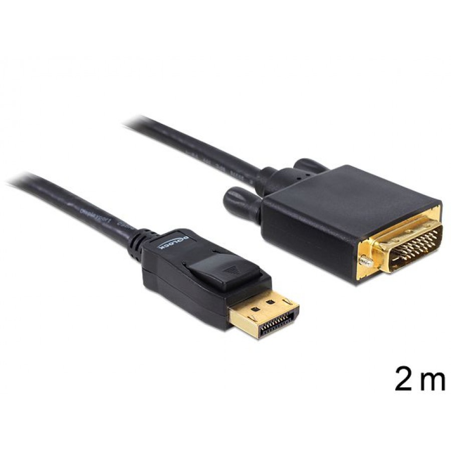 Kabel Displayport M->Dvi-D (24+1) 2m Gold Delock