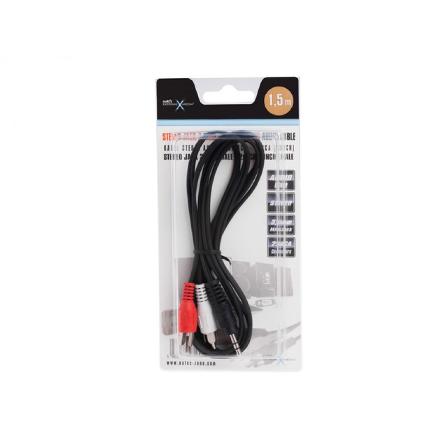 Kabel Minijack-2xrca Chinch M/M 1.5m Stereo Natec Extreme Media