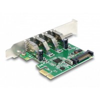 Karta PCI Express X1->4x USB 3.0 Śledź Low Profile Delock