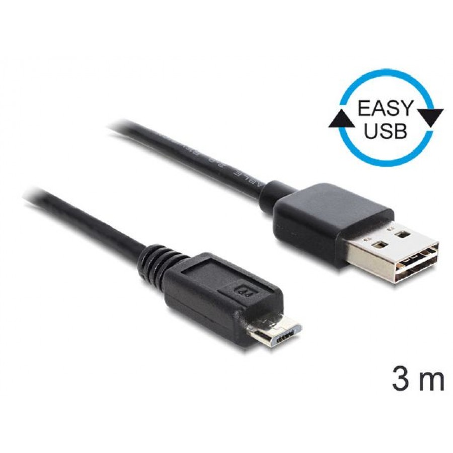 Kabel USB Micro Am-Mbm5p Easy-USB 2.0 3m Delock