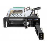 Kieszeń Hdd Wewnętrzna Sata Hdd 2.5+3,5" Czarna+2xUSB 3.0 Na 2 Dyski