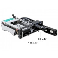 Kieszeń Hdd Wewnętrzna Sata Hdd 2.5+3,5" Czarna+2xUSB 3.0 Na 2 Dyski