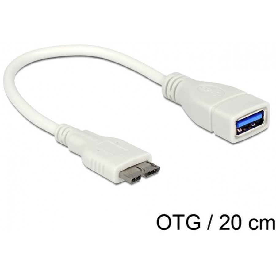 Kabel USB Micro(M)->USB-A(F) 3.0 OTG 0.2m Delock