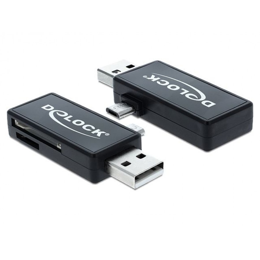 Czytnik Delock Na Micro USB Otg+USB A(M) All In One USB 2.0 ( PC+Smartfon)