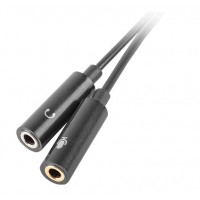 Adapter Minijack 3.5mm(M) 4pin->2x Minijack 3.5mm(F) 3pin Na Kablu 20cm Natec Mets