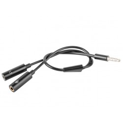 Adapter Minijack 3.5mm(M) 4pin->2x Minijack 3.5mm(F) 3pin Na Kablu 20cm Natec Mets