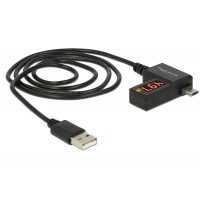 Kabel USB Micro Am-Mbm5p 2.0+Wskaźnik Ładowania Volt/Amper 1m Delock