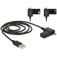 Kabel USB Micro Am-Mbm5p 2.0+Wskaźnik Ładowania Volt/Amper 1m Delock