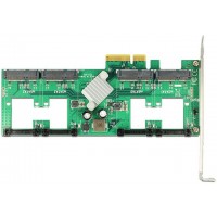 Karta PCI Express->4x Internal Msata+Raid+Low Profile Delock