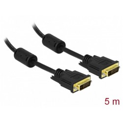 Kabel DVI-D(M)(24+1)->DVI-D(M)(24+1) 5m Dual Link Ferryt Black Delock