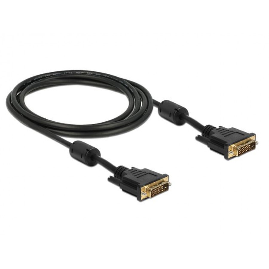 Kabel DVI-D(M)(24+1)->DVI-D(M)(24+1) 2m Dual Link Ferryt Black Delock