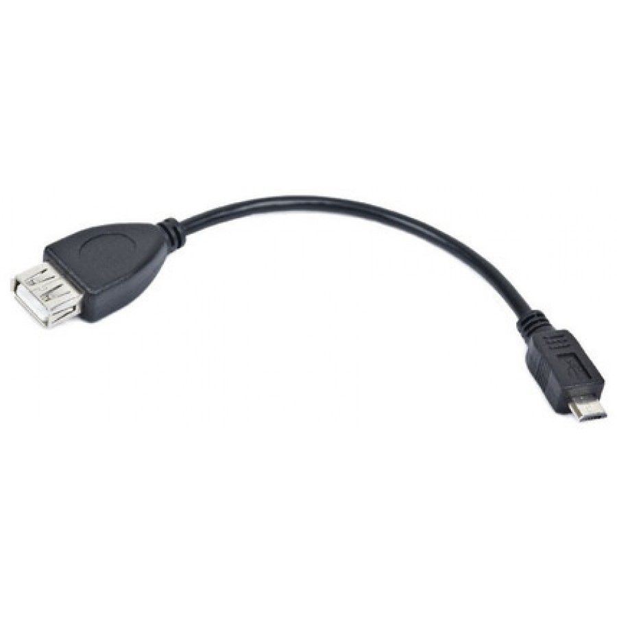 Kabel USB Micro-B(M)->A(F) 2.0 0.15m Otg Czarny Lanberg 50-Pack