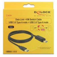 Kabel USB 3.0 Data Link PC Bridge 1.1m Obsługa 2 Komputerów 1 Myszką I Klawiaturą Delock