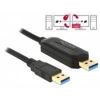 Kabel USB 3.0 Data Link PC Bridge 1.1m Obsługa 2 Komputerów 1 Myszką I Klawiaturą Delock