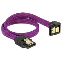 Kabel Sata Data 30cm Z Zatrzaskami Metalowymi  Dół/Prosto Premium Delock