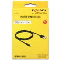 Kabel Lightning(M)->USB-A(M) 1m Czarny Delock