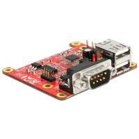 Raspberry Karta Pi USB Micro-B(F)/USB Pin Header->2xUSB A(F)+RS232