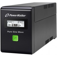 UPS Power Walker Line-Interactive 600VA 2x Schuko 230V, Pure Sine Wave, Rj11/45 In/Out, USB, LCD