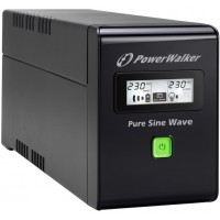 UPS Power Walker Line-Interactive 600VA 2x Schuko 230V, Pure Sine Wave, Rj11/45 In/Out, USB, LCD