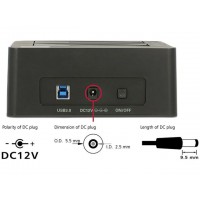 Stacja Dokująca HDD Delock Sata Dual 2.5+3.5HDD USB 3.0+Zasilacz