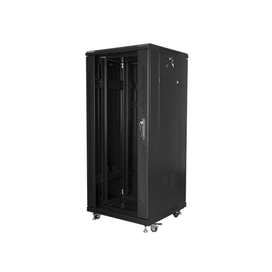 Szafa Instalacyjna Stojąca 19" 27u 600x600 Czarna Lanberg (FLAT Pack)